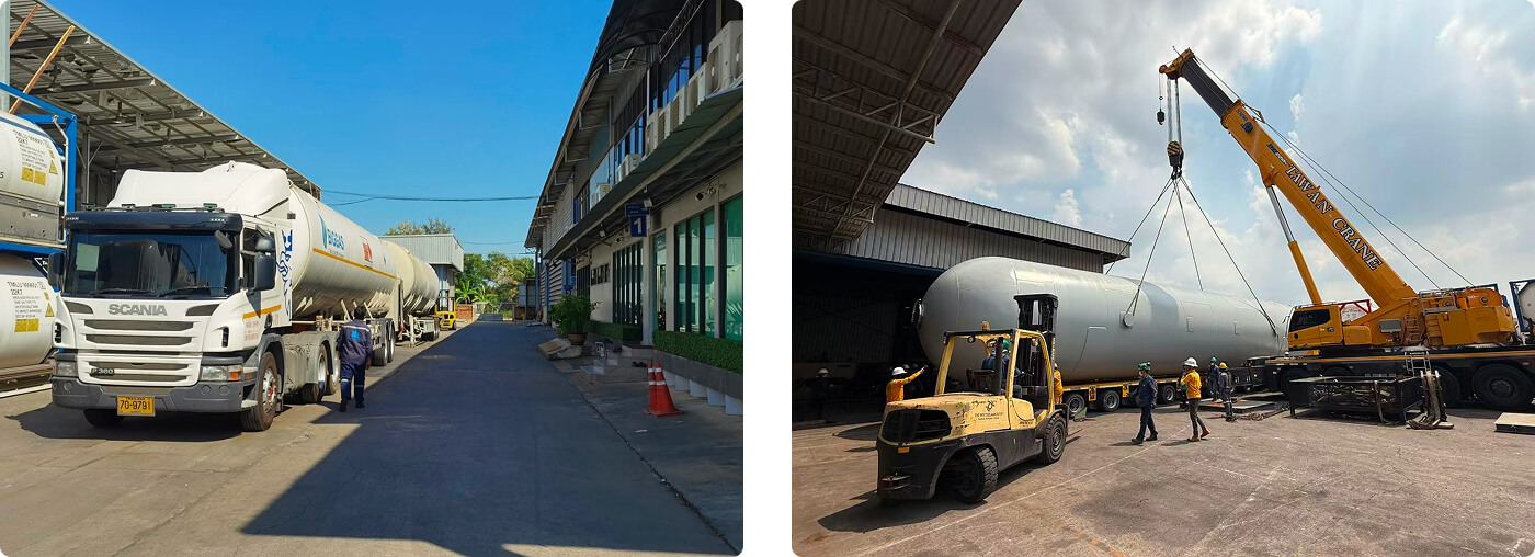 Transozeanisches LNG-Tankcontainer-Langstrecken-Multimodaltransportprojekt von Thailand nach Argentinien